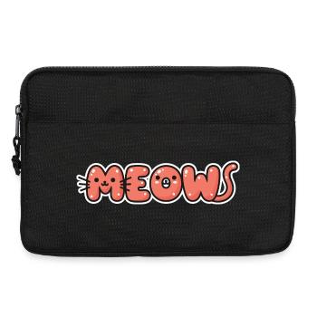 Meows Bold Purr Letters - Laptop bag 13" - black - Front
