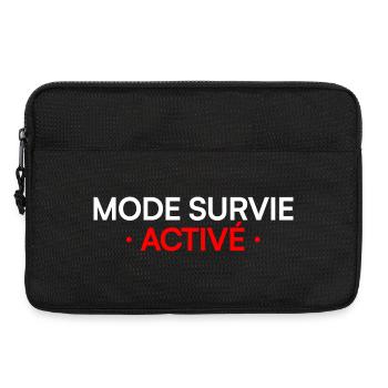 MODE SURVIE ACTIVÉ – Lundi humour travail - Sacoche pour ordinateur portable 13 pouces - noir - Devant