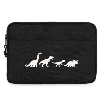 Dino-Silhouetten im Retro-Style - Laptoptasche 13" - Schwarz - Vorne
