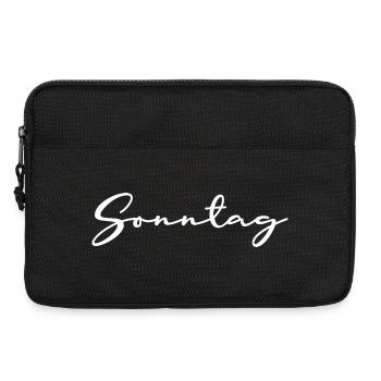Wochentag Shirt Sonntag Schriftzug - Laptoptasche 13" - Schwarz - Vorne