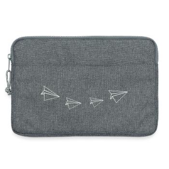 Art en ligne d’avions en papier - Sacoche pour ordinateur portable 13 pouces - gris chiné - Devant