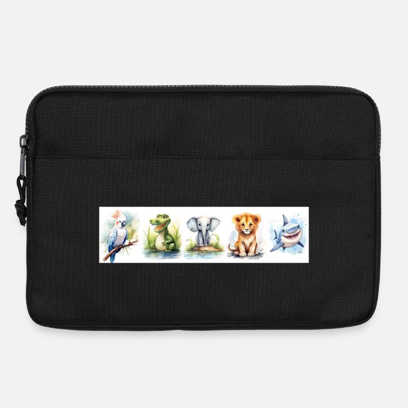 Tierabdrücke aus der Baumschule - Laptoptasche 13" - Schwarz