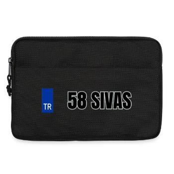 58 Sivas Kennzeichen | Türkisches Kennzeichen - Laptoptasche 13" - Schwarz - Vorne