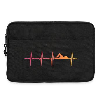Schwimmendes Sonnenuntergangs-Herzschlag-Schwimmergeschenk - Laptoptasche 13" - Schwarz - Vorne