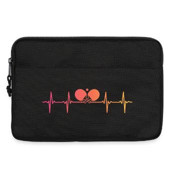 Tischtennistisch mit Sonnenuntergang Herzschlag - Laptoptasche 13" - Schwarz - Vorne