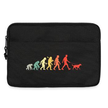 Gassi Gehen Mann Mit Hund Evolution für Männer - Laptoptasche 13" - Schwarz - Vorne