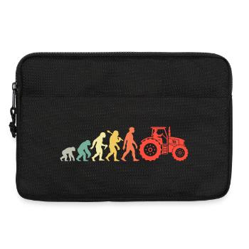 Traktor Trecker Evolution Landwirt Bauer Retro - Laptoptasche 13" - Schwarz - Vorne