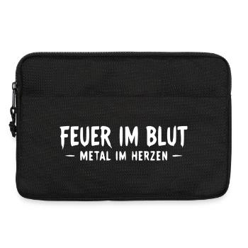 Feuer im Blut – Metal Herz - Laptoptasche 13" - Schwarz - Vorne