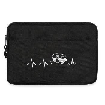 Caravane Camping Heartbeat pour les amoureux de la nature - Sacoche pour ordinateur portable 13 pouces - noir - Devant