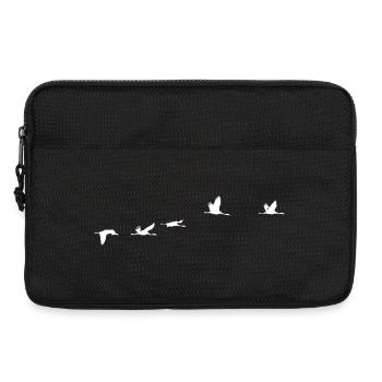 Oiseaux migrateurs blanc grue - Sacoche pour ordinateur portable 13 pouces - noir - Devant