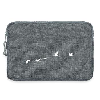 Oiseaux migrateurs blanc grue - Sacoche pour ordinateur portable 13 pouces - gris chiné - Devant