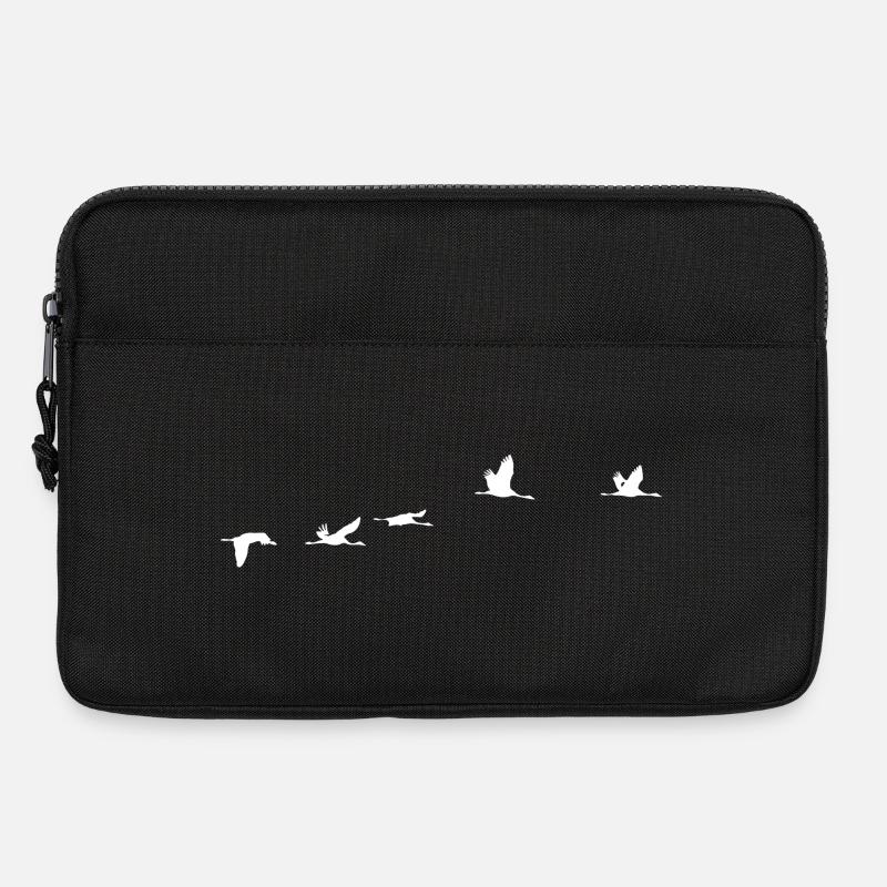 Zugvögel weiss Kranich - Laptoptasche 13" - Schwarz