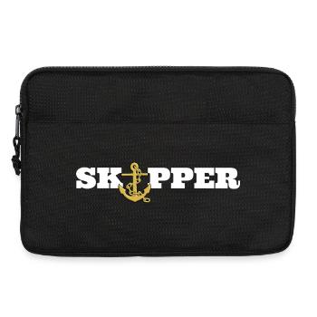 Skipper, Sailor, Seemann mit Anker - Laptoptasche 13" - Schwarz - Vorne