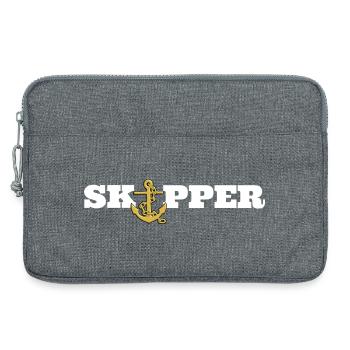 Skipper, Sailor, Seemann mit Anker - Laptoptasche 13" - Grau meliert - Vorne