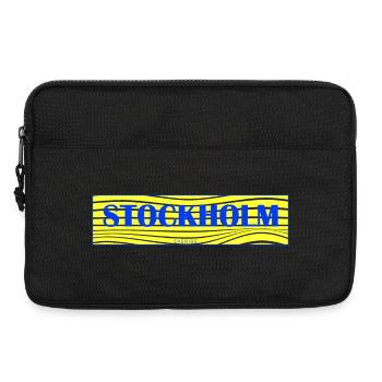 Stockholm Wellen Schriftzug - Laptoptasche 13" - Schwarz - Vorne