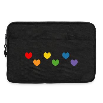 Regenbogeherz Tshirt Mix LGBTQ - Laptoptasche 13" - Schwarz - Vorne