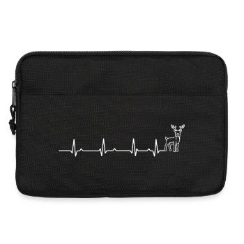 Herzschlag Hirsch im Wald - Laptoptasche 13" - Schwarz - Vorne
