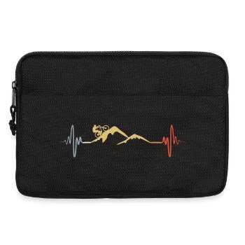 Mountainbikefahrer Herzschlag - Laptoptasche 13" - Schwarz - Vorne