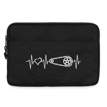 Heartbeat Bicycle Bicycle Chain Symbol Pulse Logo - Sacoche pour ordinateur portable 13 pouces - noir - Devant