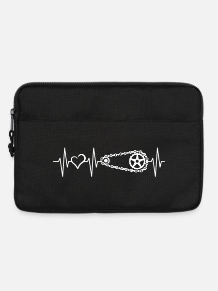 Heartbeat Bicycle Bicycle Chain Symbol Pulse Logo - Laptop bag 13" - black