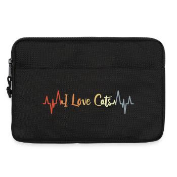 I Love Cat's Heartbeat - Laptop bag 13" - black - Front