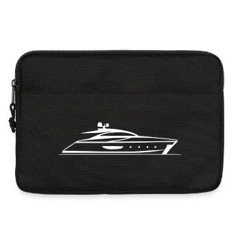 Bateau à moteur Yacht Silhouette Design Minimal - Sacoche pour ordinateur portable 13 pouces - noir - Devant