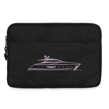 Bateau à moteur Yacht Silhouette Design Minimal - Sacoche pour ordinateur portable 13 pouces - noir - Devant