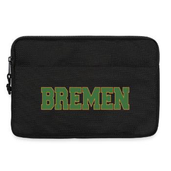 Bremen block lettering green and gold - Laptop bag 13" - black - Front