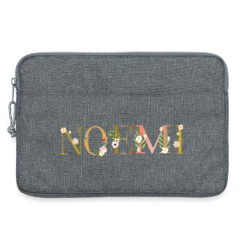 NOEMI name decorated with flowers - Laptop bag 13" - heather grey - Front