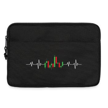 Stock market heartbeat EKG stocks forex trading - Laptop bag 13" - black - Front