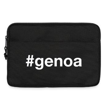 Gênes Blanc Hashtag - Sacoche pour ordinateur portable 13 pouces - noir - Devant