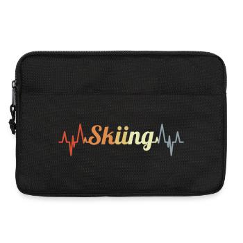 Vintage Skiing Heartbeat - Laptop bag 13" - black - Front