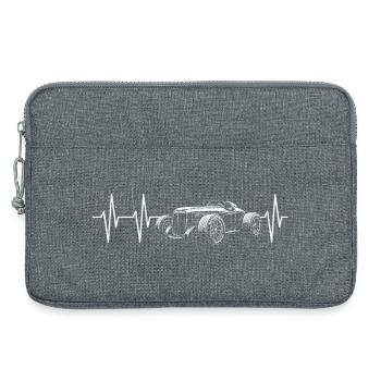 Oldtimer Herzschlag Retro Car - Laptoptasche 13" - Grau meliert - Vorne