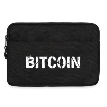 Vecteur grunge de lettrage texte Bitcoin - Sacoche pour ordinateur portable 13 pouces - noir - Devant
