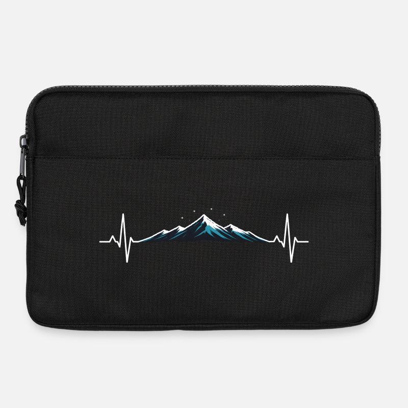 Herzschlag am Berggipfel - Laptoptasche 13" - Schwarz