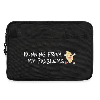 Running from my problems – Funny Croissant - Laptop bag 13" - black - Front