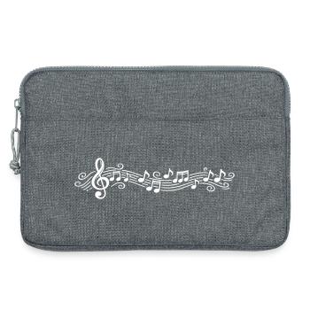 Notes musicales Clés de mélodie - Sacoche pour ordinateur portable 13 pouces - gris chiné - Devant