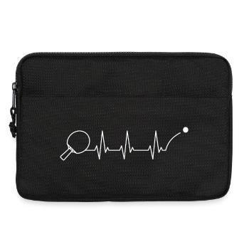 Tennis de table, battement cardiaque, ECG, sport - Sacoche pour ordinateur portable 13 pouces - noir - Devant