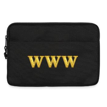 Motif doré en triple W - Sacoche pour ordinateur portable 13 pouces - noir - Devant