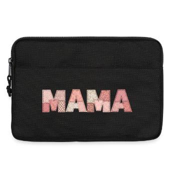 Patchwork Mama Geschenk für Mutter zum Geburtstag - Laptoptasche 13" - Schwarz - Vorne