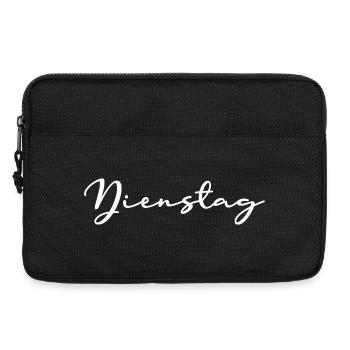 Dienstag Schriftzug Wochentage weiß - Laptoptasche 13" - Schwarz - Vorne