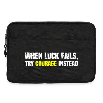 Courage Over Luck Typography - Laptop bag 13" - black - Front