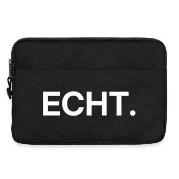 ECHT Punkt – Minimalistisches Typografie Design - Laptoptasche 13" - Schwarz - Vorne