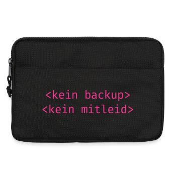No Backup No Mercy - Kein Backup Kein Mitleid - Laptoptasche 13" - Schwarz - Vorne