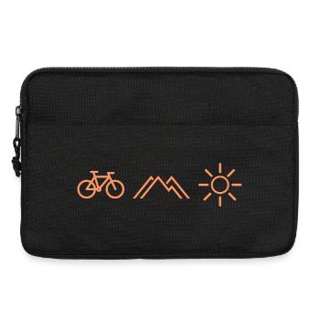 Fahrrad Berge Sonne - Laptoptasche 13" - Schwarz - Vorne