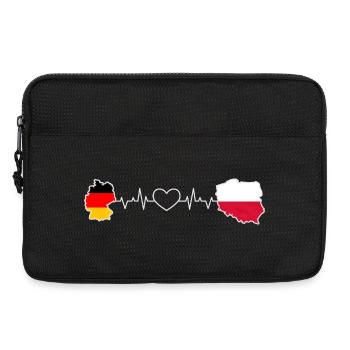 Le battement de cœur de l’Allemagne et de la Pologne - Sacoche pour ordinateur portable 13 pouces - noir - Devant
