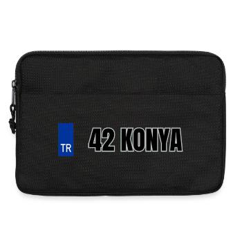 42 Konya Kennzeichen | Türkisches Kennzeichen - Laptoptasche 13" - Schwarz - Vorne