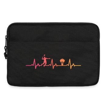 Badminton Sonnenuntergang Herzschlag Badminton - Laptoptasche 13" - Schwarz - Vorne