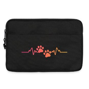 Sonnenuntergangshund Pfote Herzschlag Hund - Laptoptasche 13" - Schwarz - Vorne