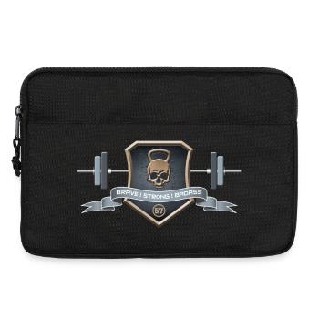 Logo Brave Strong Badass - Sacoche pour ordinateur portable 13 pouces - noir - Devant